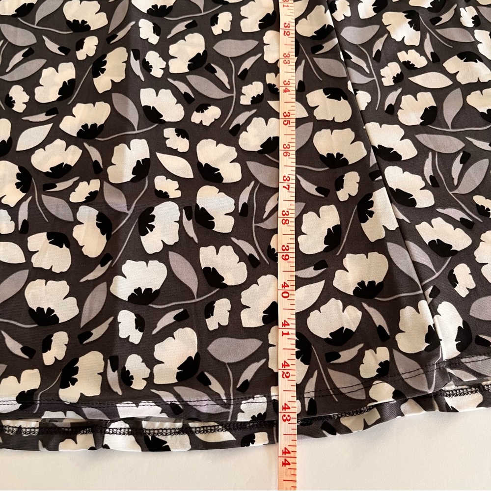 Anne Klein Sleeveless Black Gray and White Women's Midi Dress Floral, Size 6 - Picture 10 of 10